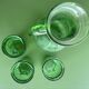 1 carafe and 3 green glasses from the '60s