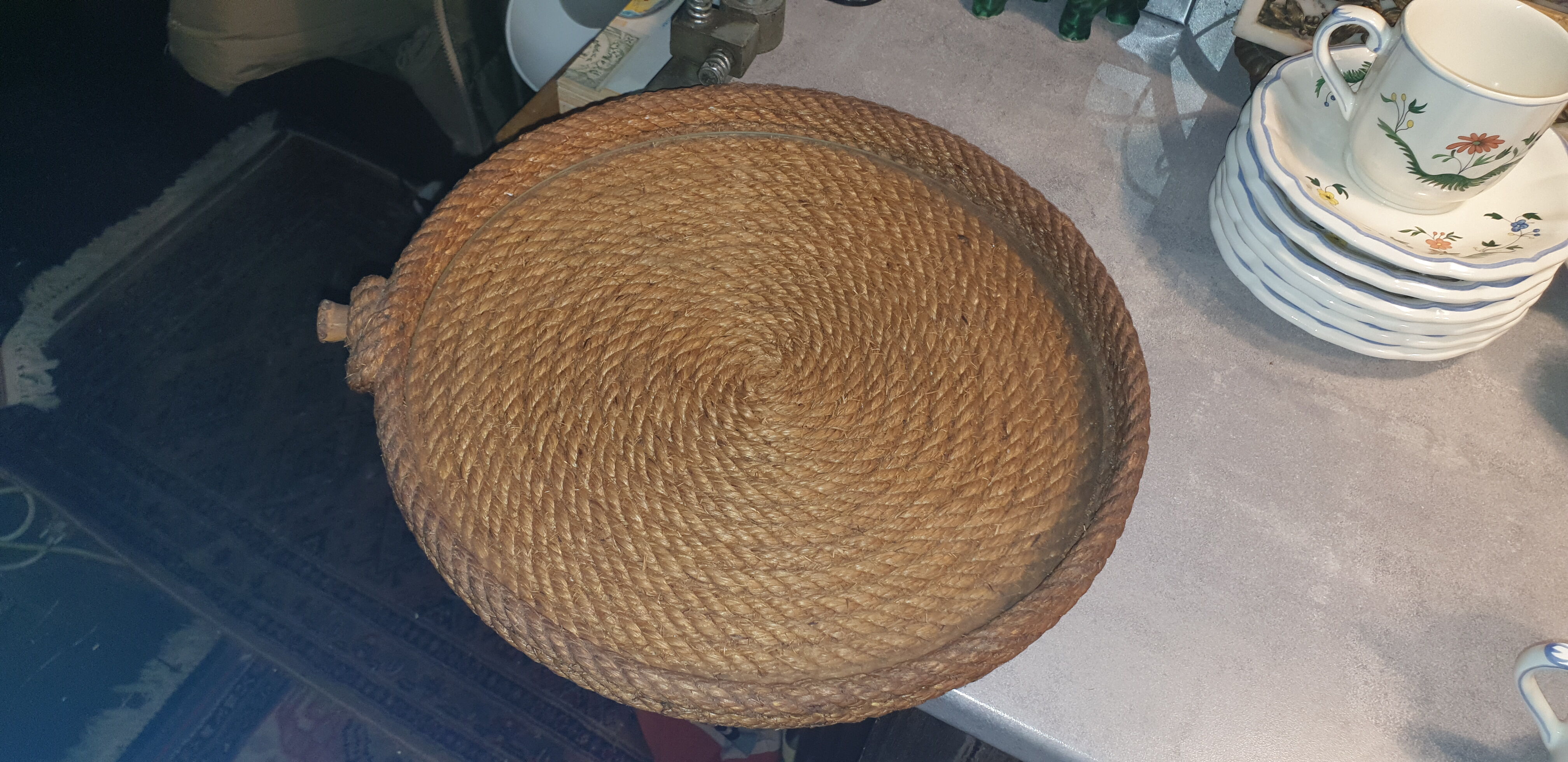 Plateau corde tressé