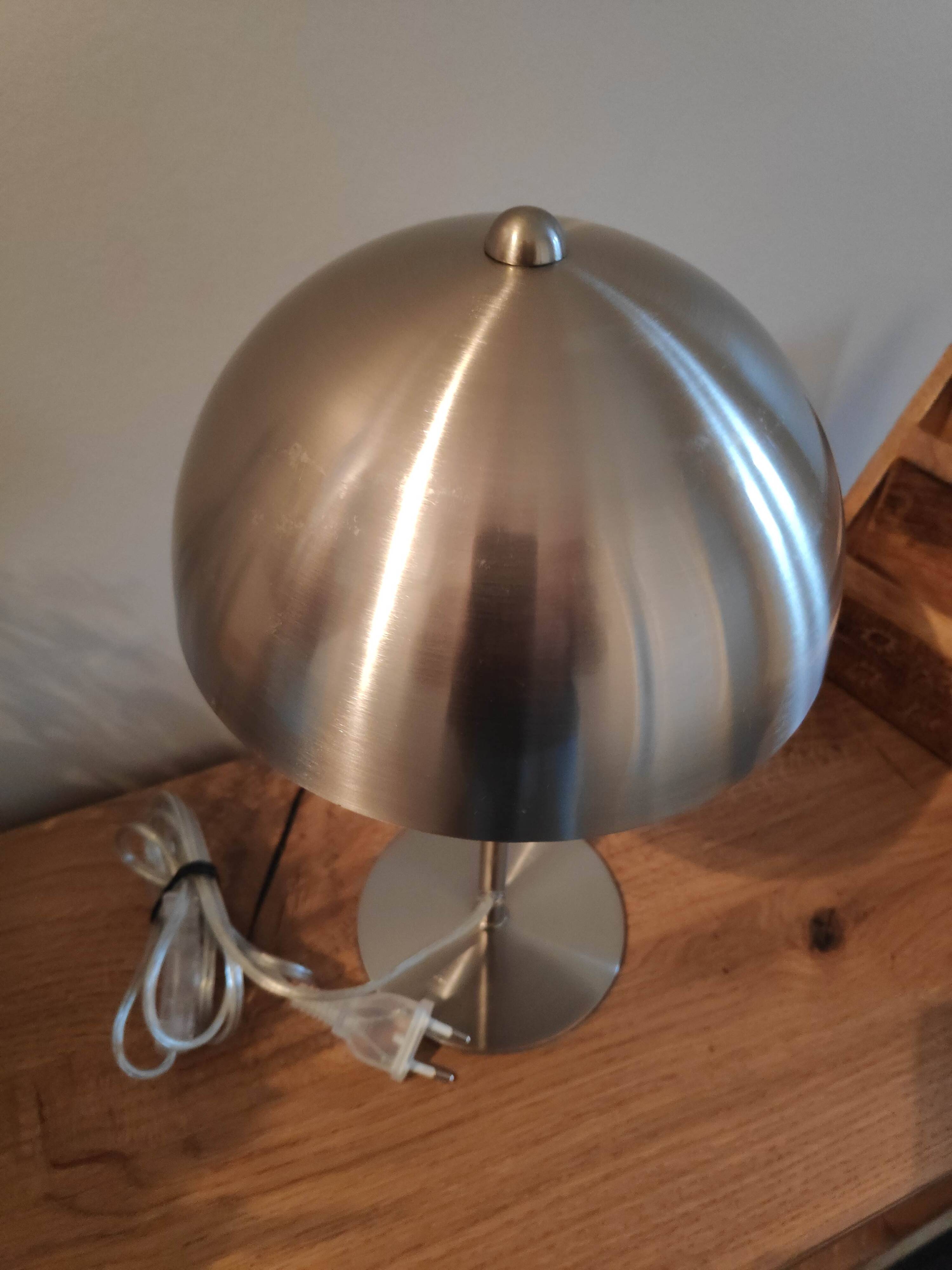 Brushed metal mushroom lamp