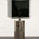 Italian architectural table lamp in acrylic and chrome, 1970s.