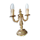 Bronze foot lamp candlestick 2 lights