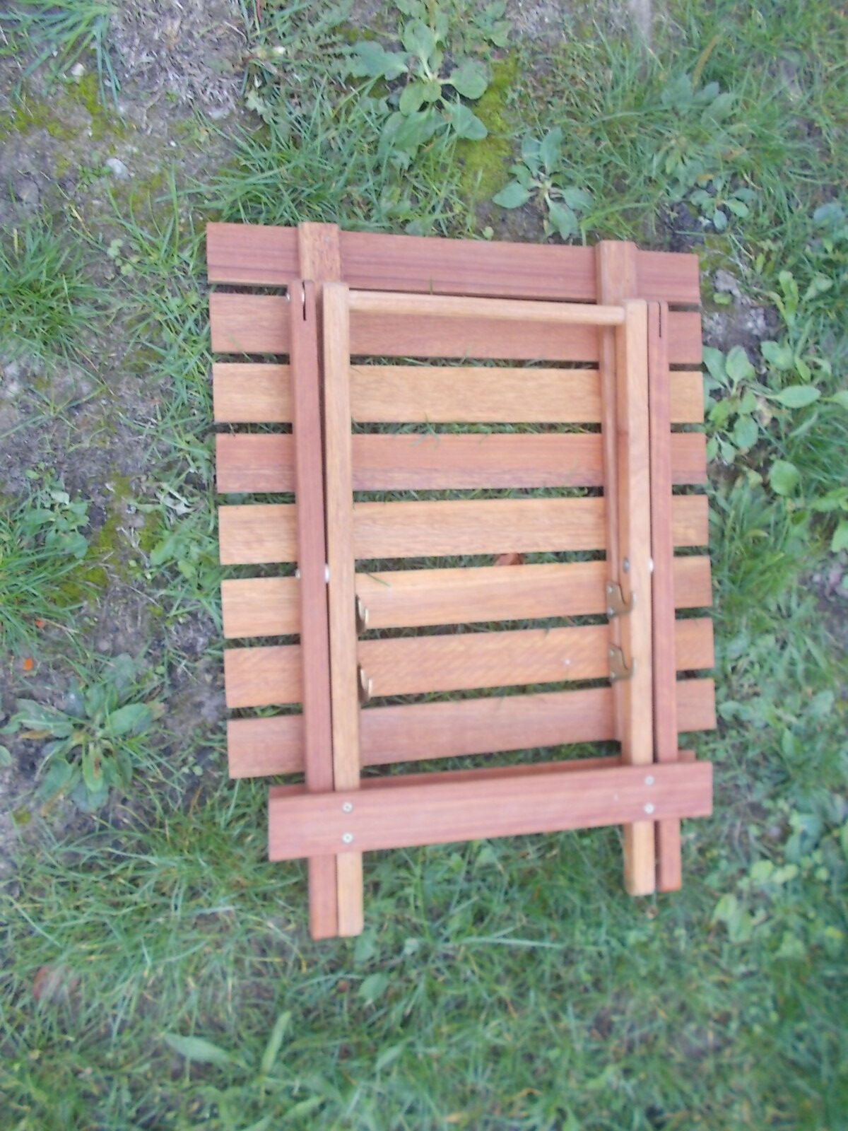 Wooden slatted side table