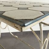 White wrought iron table