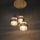 Mid century adjustable glass chandelier by pokrok zilina, 1970s