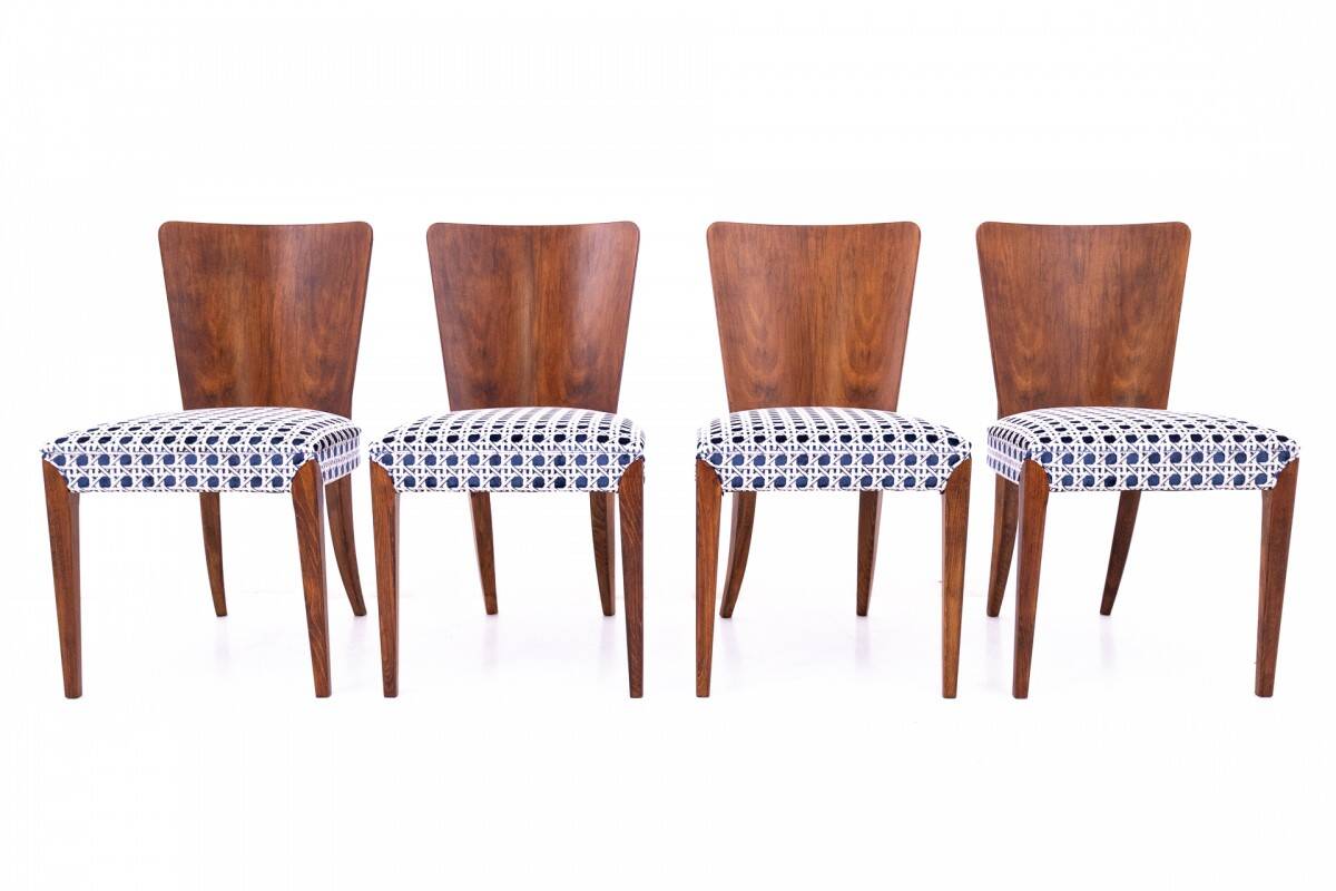 A set of chairs designed by J. Halabala, Czechoslovakia, 1930s. After renovation.