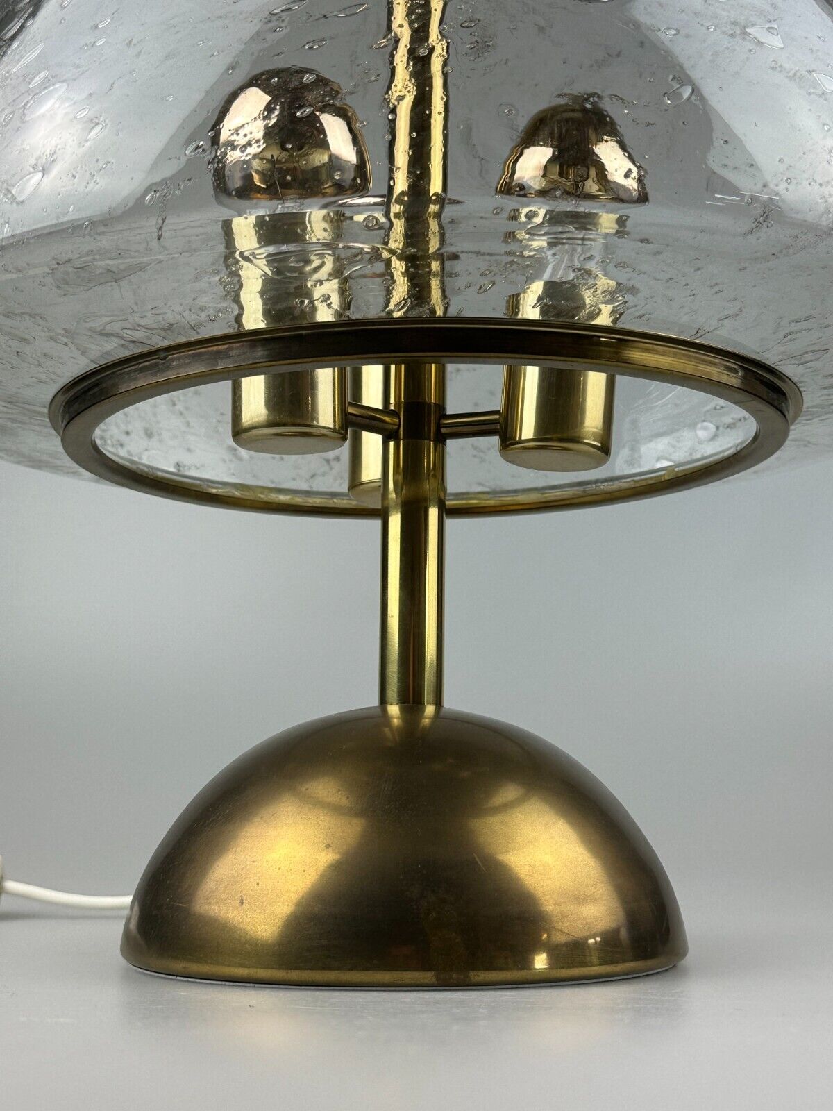 60s 70s table lamp by Doria Leuchten Germany glass brass Space Age