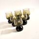 Set of 6 vintage smoked glass shot glasses from Italy, 1970-1980.