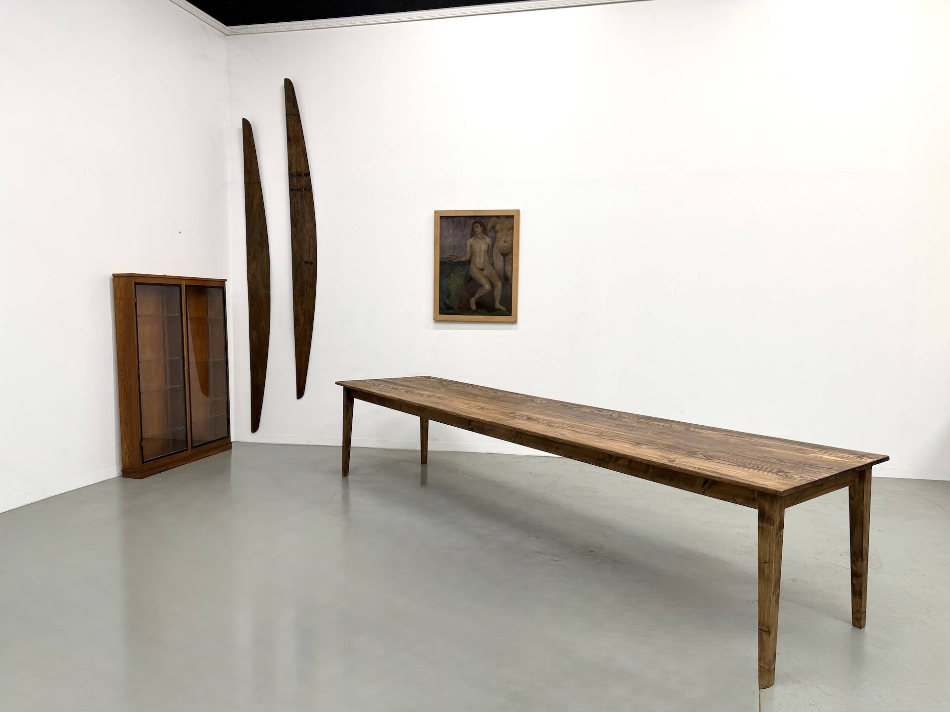 Large XXL Farm Table in Pine – Tapered Legs – L367 cm