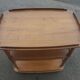 Rolling bar serving table in solid elm by Ercol, England, circa 1960
