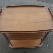 Table desserte bar roulante en orme massif par ercol angleterre vers 1960