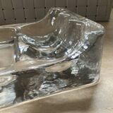 Cendrier à pipe vintage en verre moulé