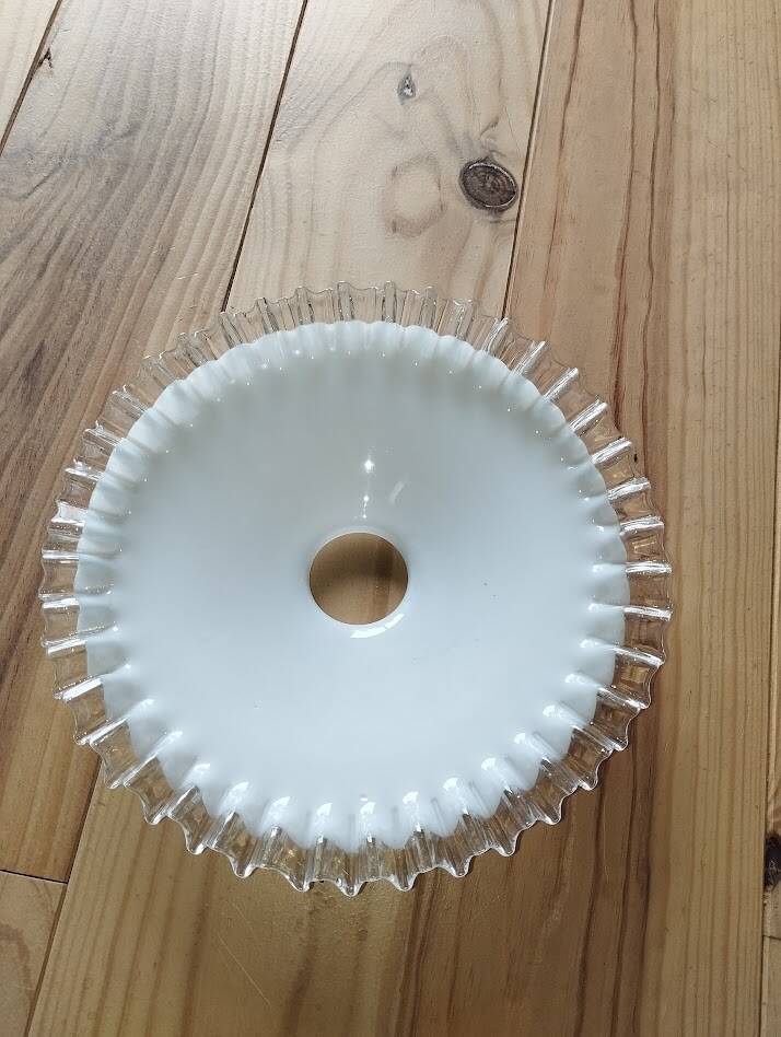 Vintage opaline lampshade (flat scalloped shape)