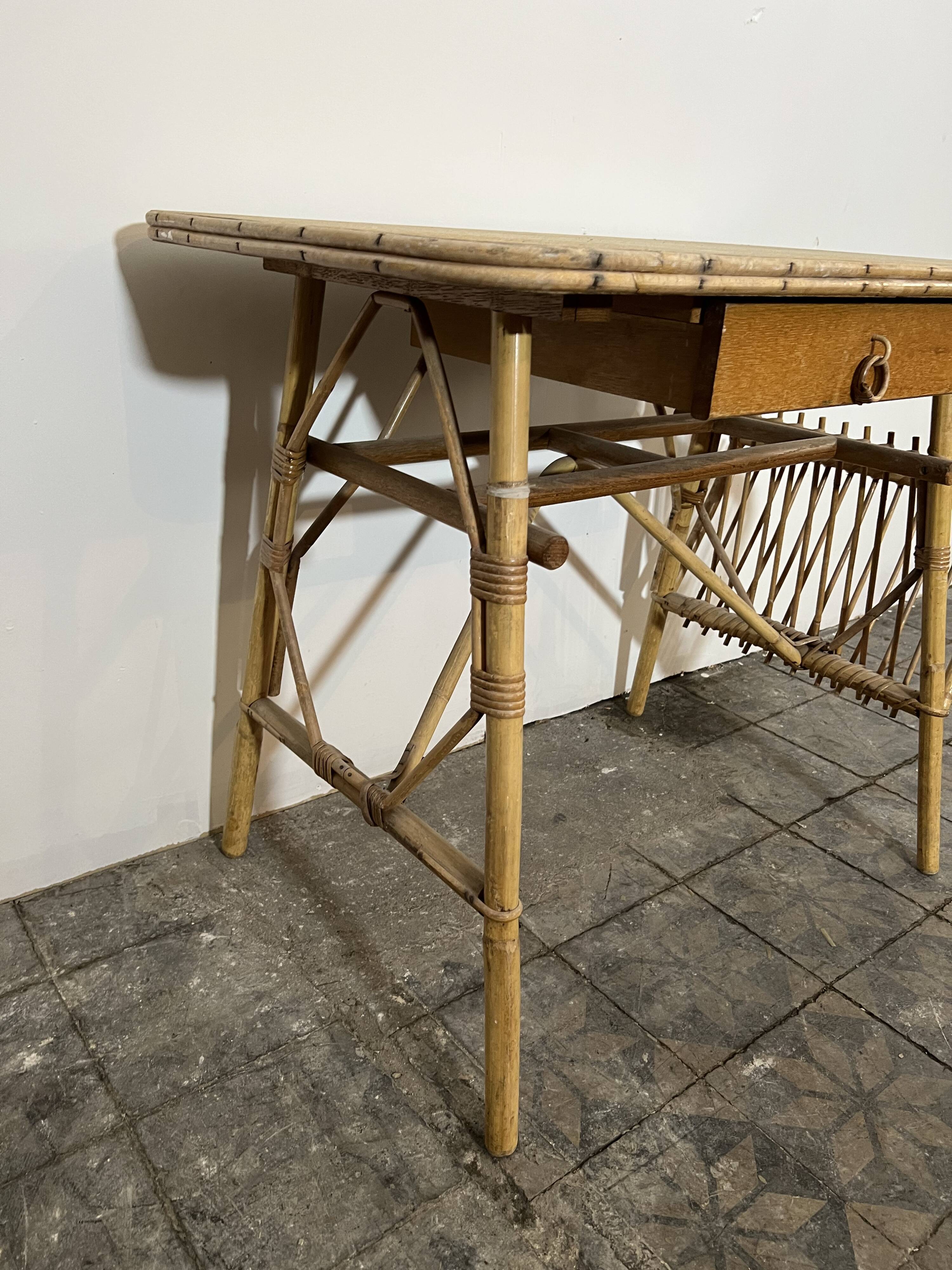 Vintage rattan desk