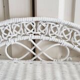 White wicker peacock shelf