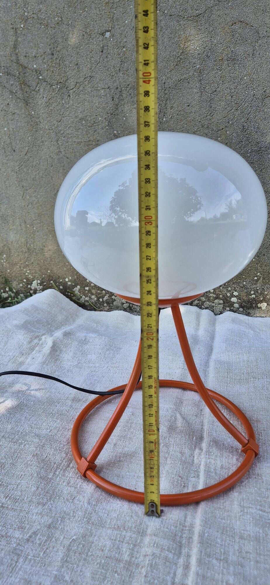 Vintage Space Age orange opaline table lamp 70s
