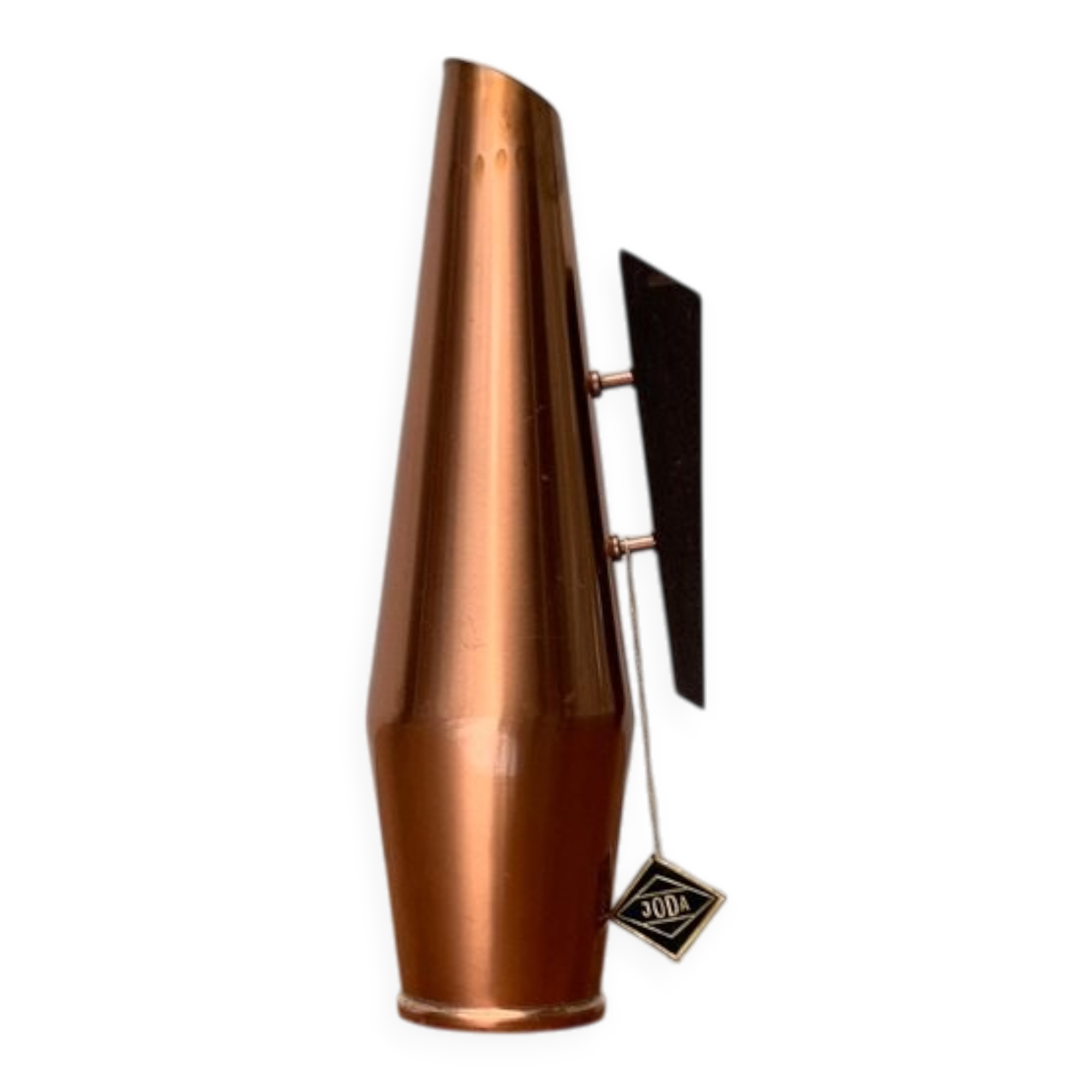 Carafe Vase Cooper and Teak German Mid-Century, 1950s