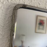 Miroir triptyque barbier chromé chocolat vintage 1940 - 21 x 49 cm