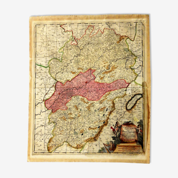 Carte ancienne de La Franche Comté Gérard Valk 1690