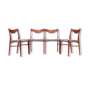 ensemble de quatre chaises en teck, design danois, années 70, production: Danemark