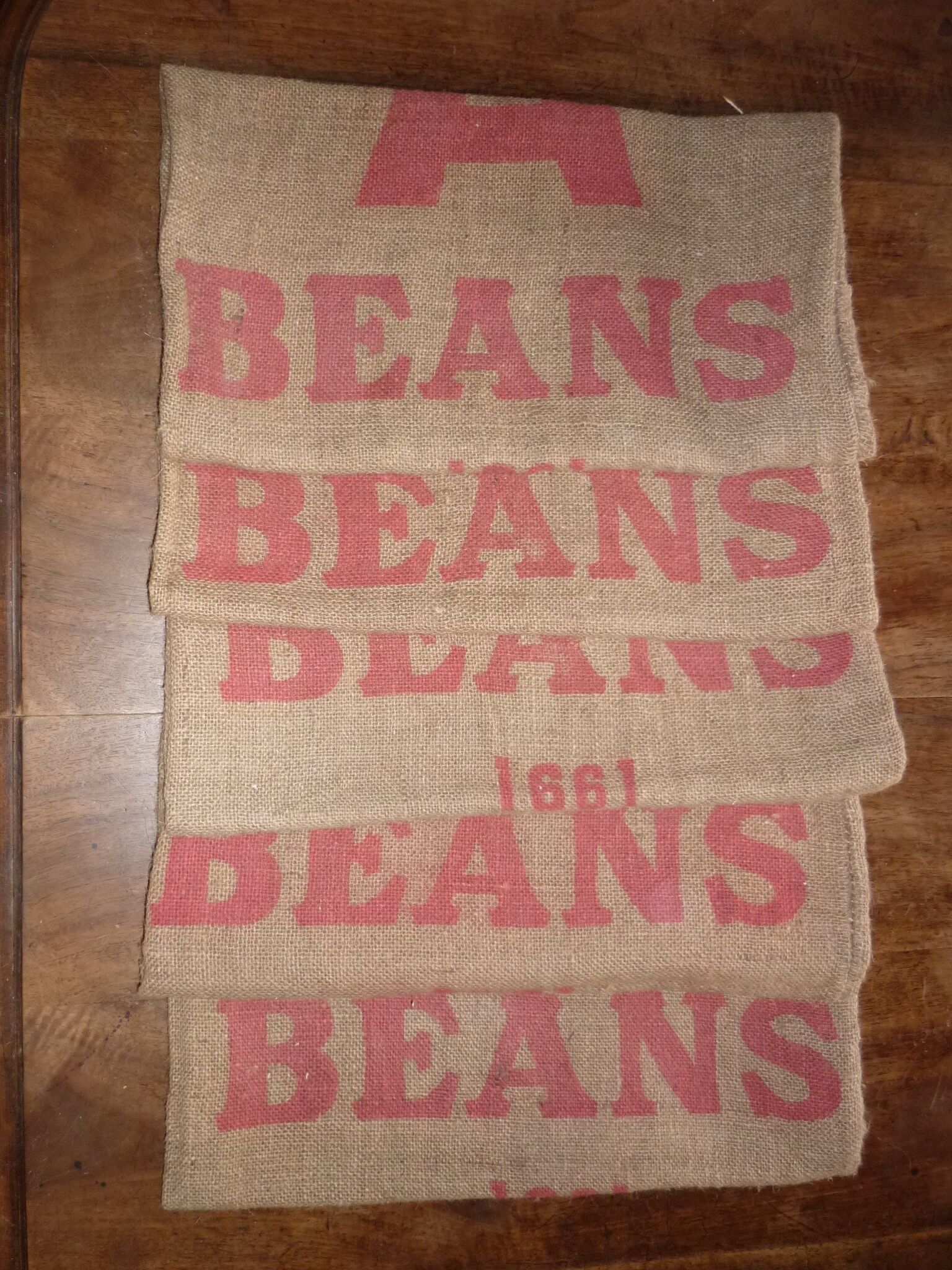 Transport of beans in Burlap bag