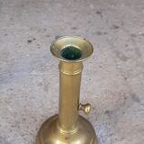 Set of two old brass candle holders