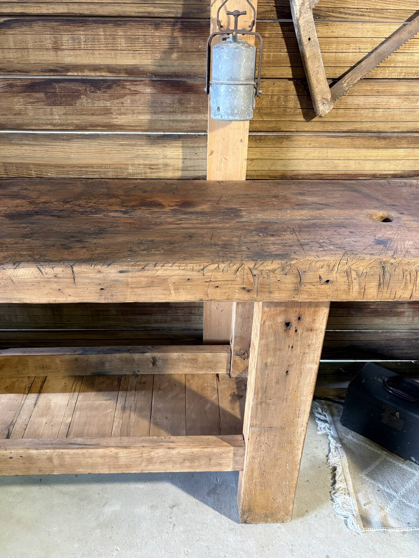 Établi de métier ancien Lemainque Paris – 218 cm 🤎