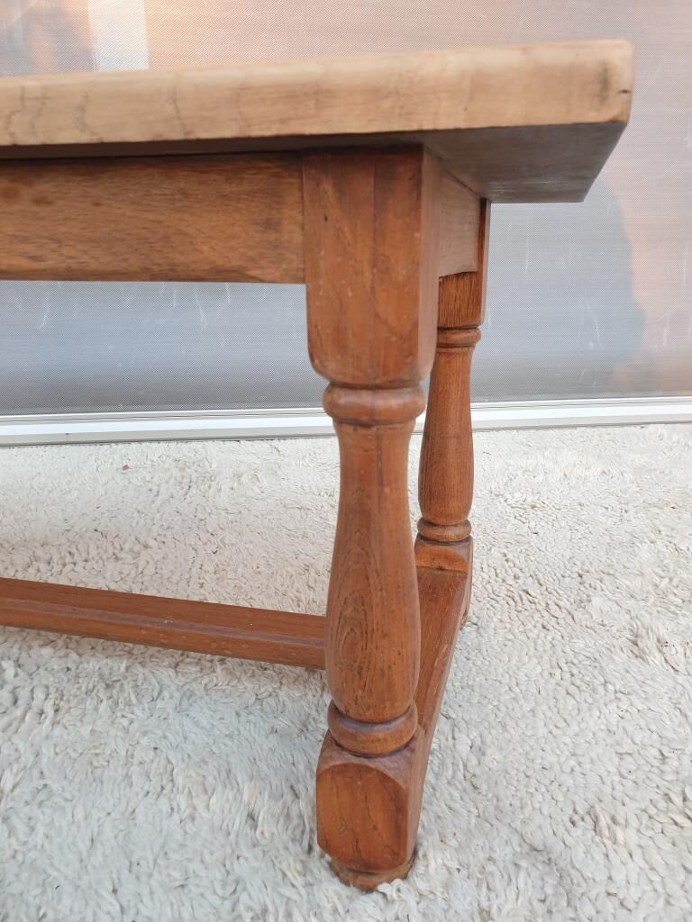 Coffee table with balusters in the manner of farmhouse tables