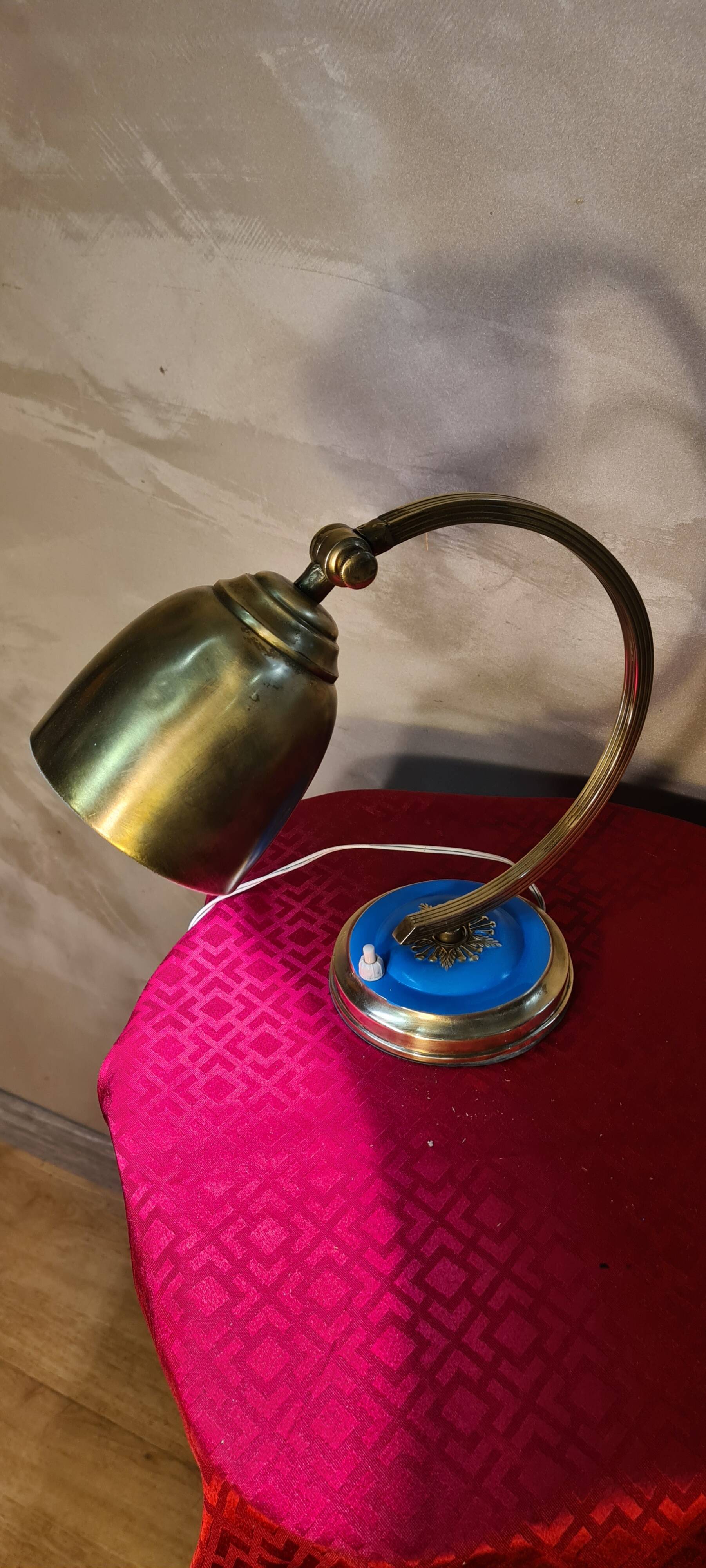 art deco bronze brass lamp 25w elec ok original h 28x25