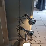 Lampadaire vintage 1970 chrome 3 spots orientables et réglables