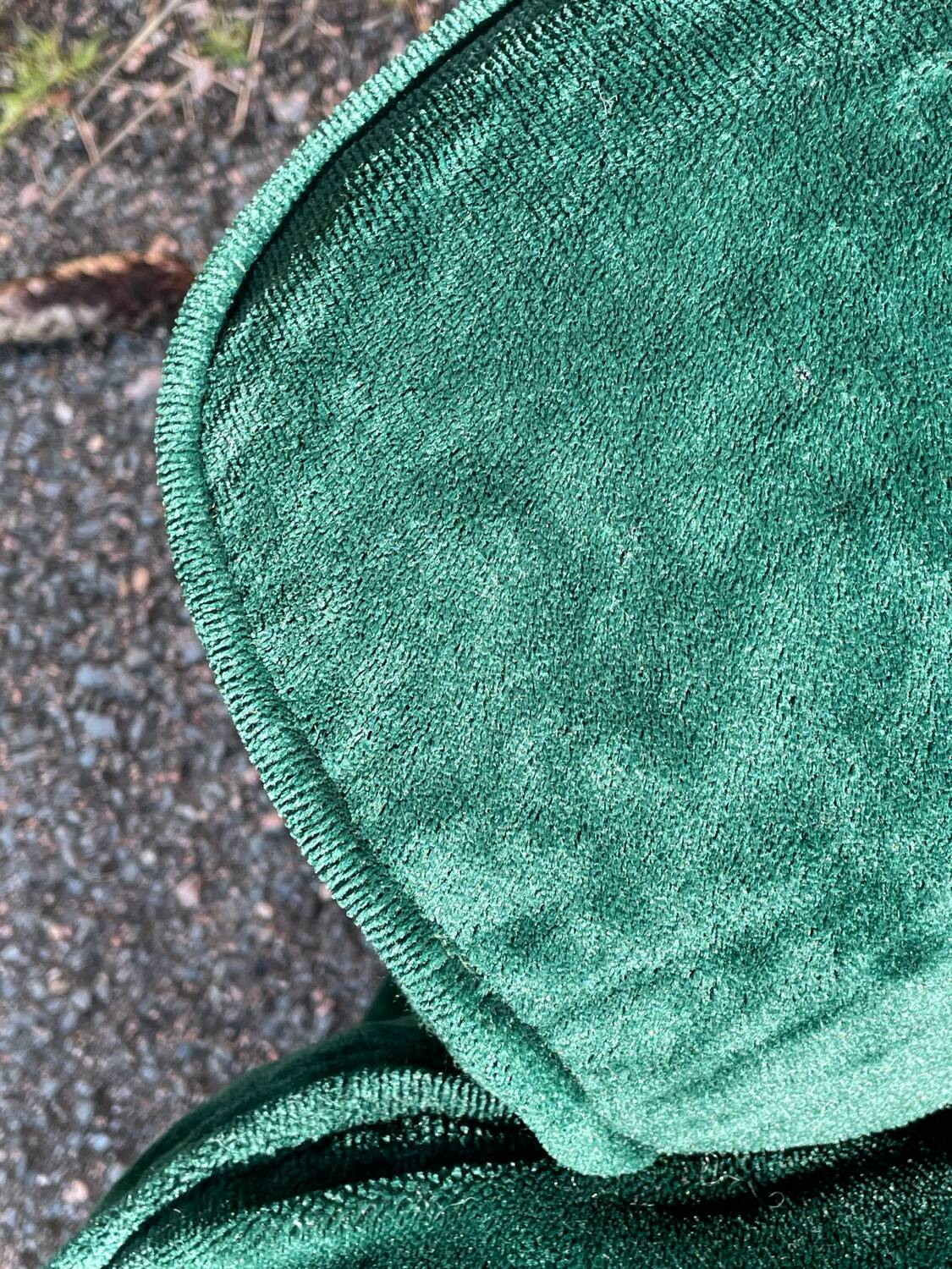 Green velvet armchair "spage age" by Beka, 1970