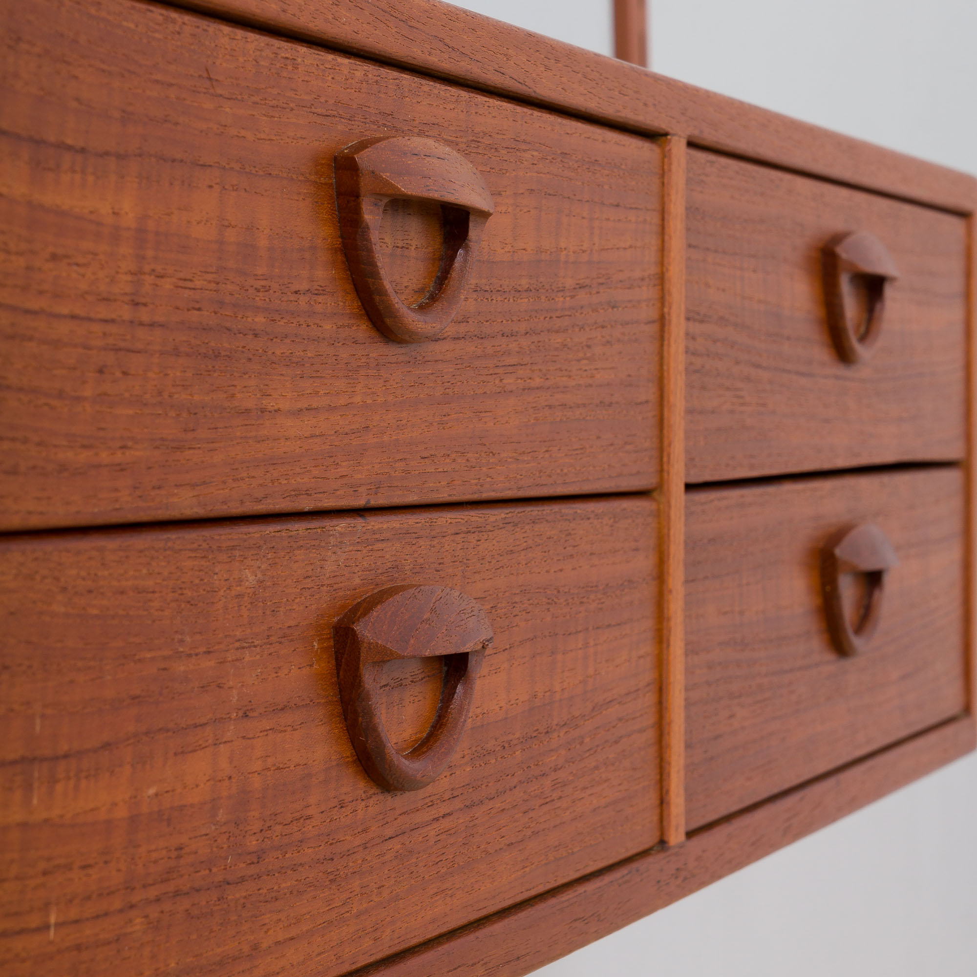 Kai Kristiansen teak wall unit with console, Denmark, 1960s