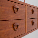 Kai Kristiansen teak wall unit with console, Denmark, 1960s