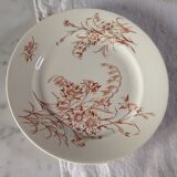 8 flat flowery plates country décor Lunéville Cornflower