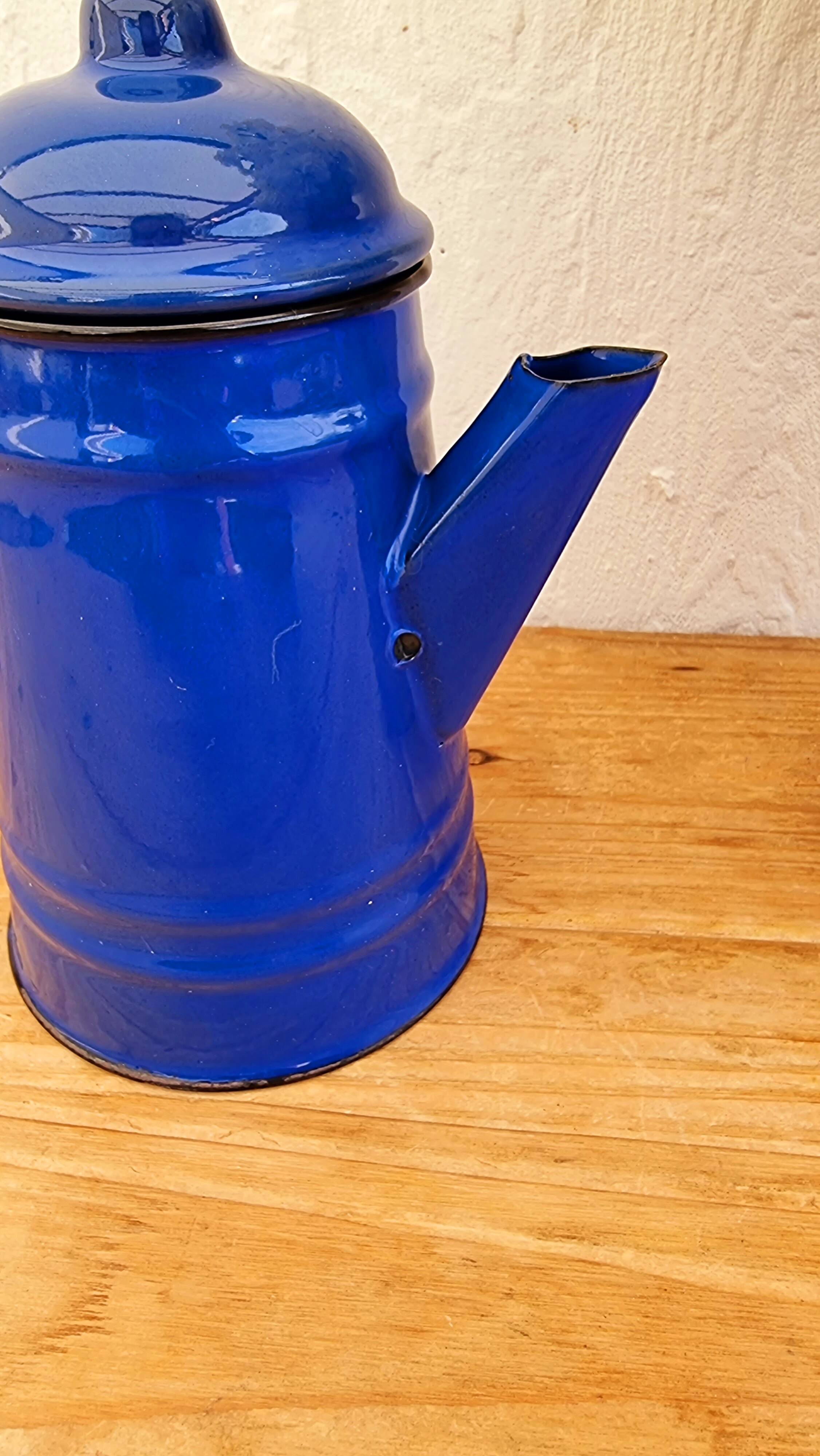 Vintage blue enamelled coffee maker