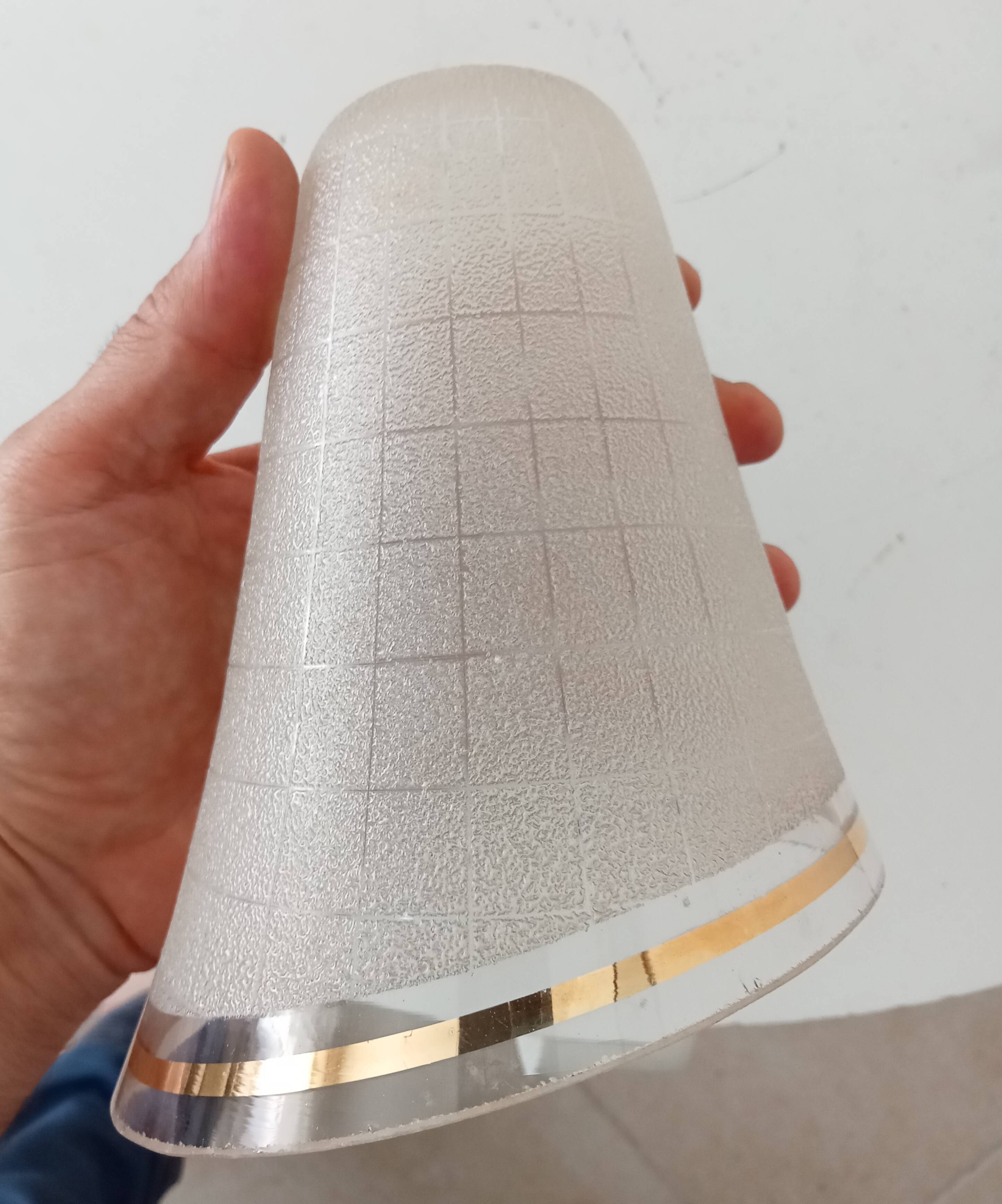 Abat jour vintage en verre granité