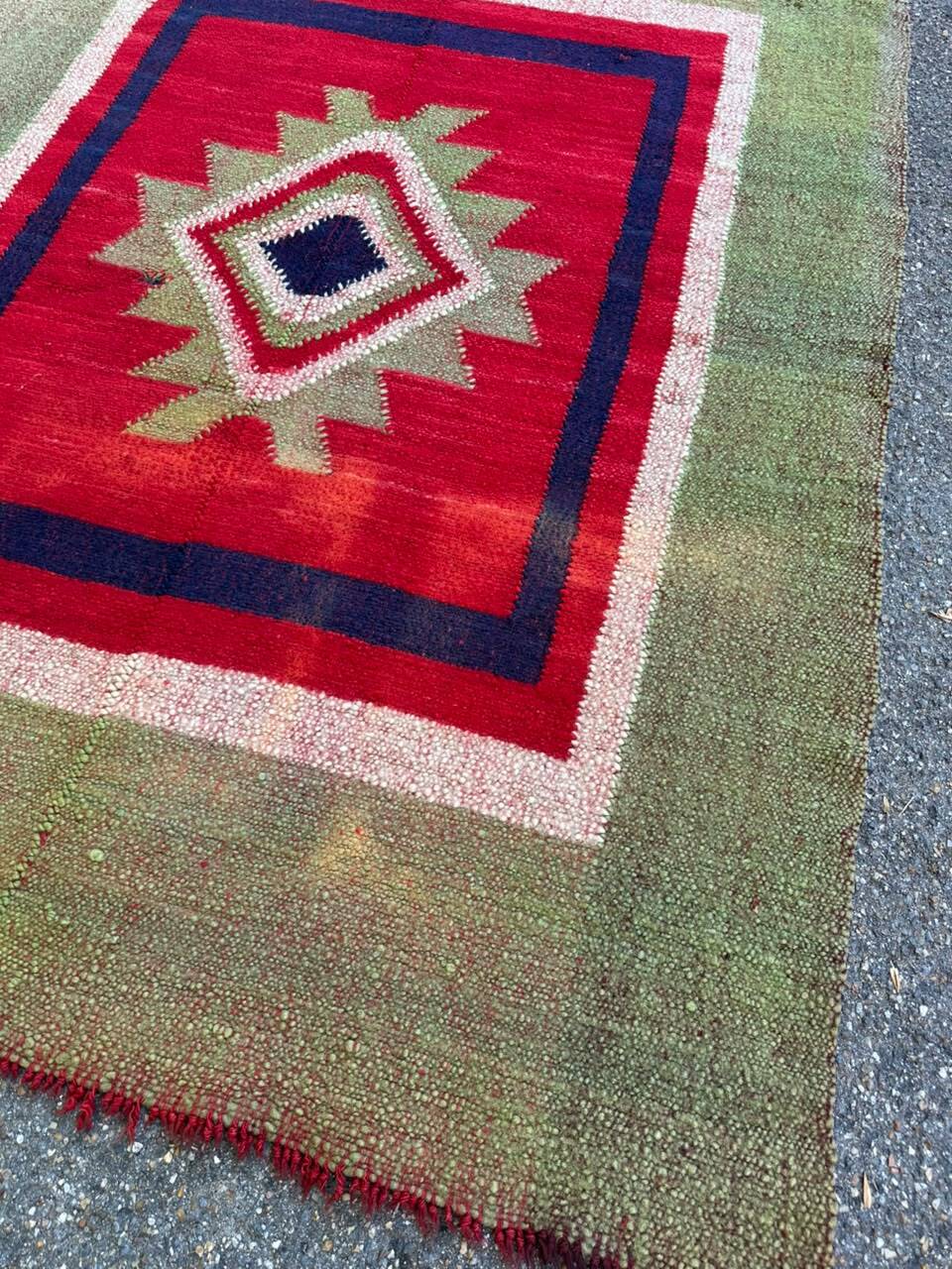 Large Vintage Scandinavian Wool Rug (156x210 cm) – 70s Style