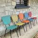 5 vintage skai metal chairs 60 years