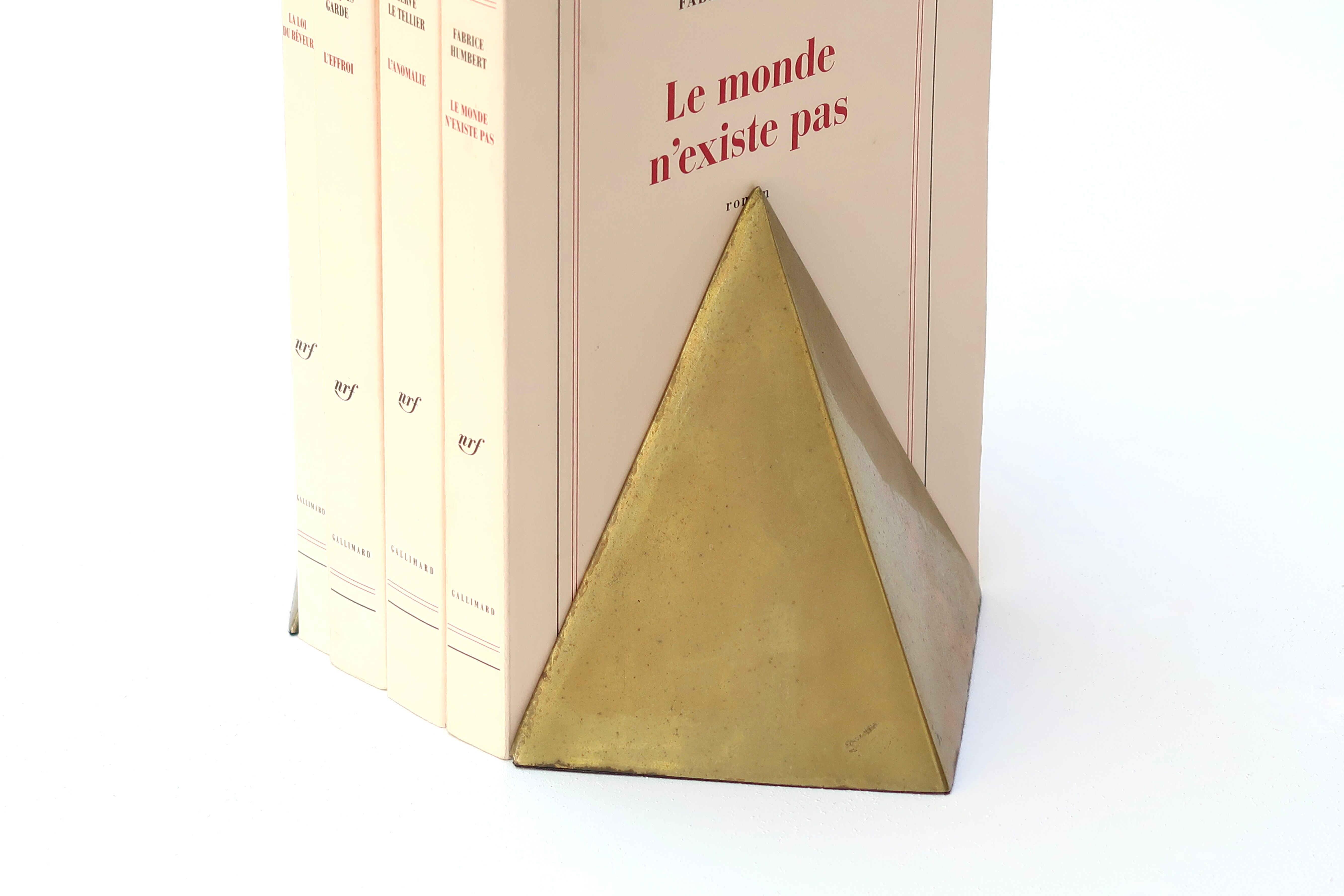 Brass "prism" bookends, 80s