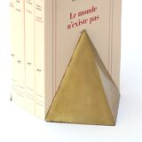 Brass "prism" bookends, 80s
