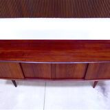 Minimalist Sideboard with Curved Front by Svend Aage Madsen for H.P. Hansen, Denmark 1960s