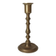 Antique candle holder in solid brass, gilded bis