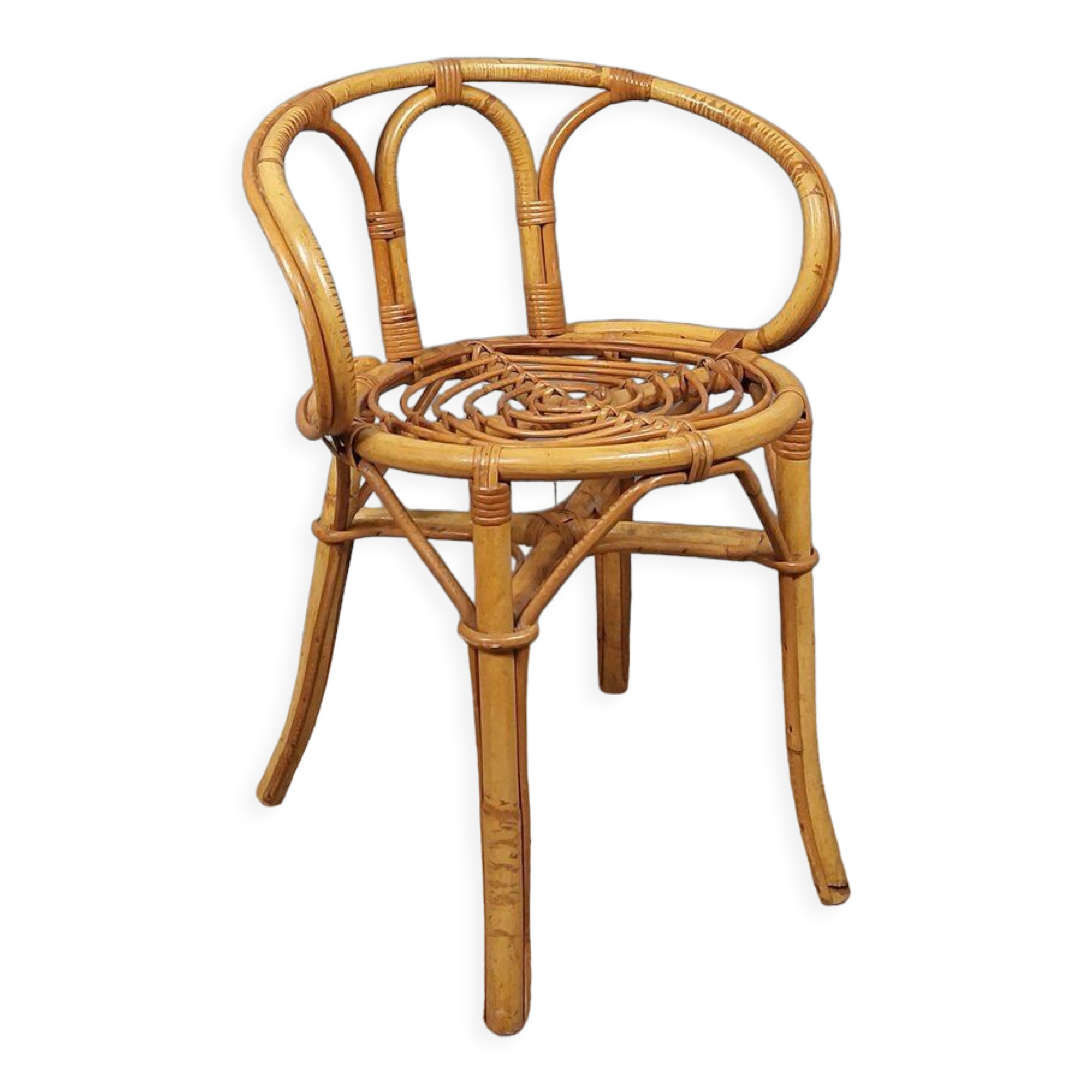 Vintage bamboo and rattan armchair