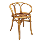 Vintage bamboo and rattan armchair