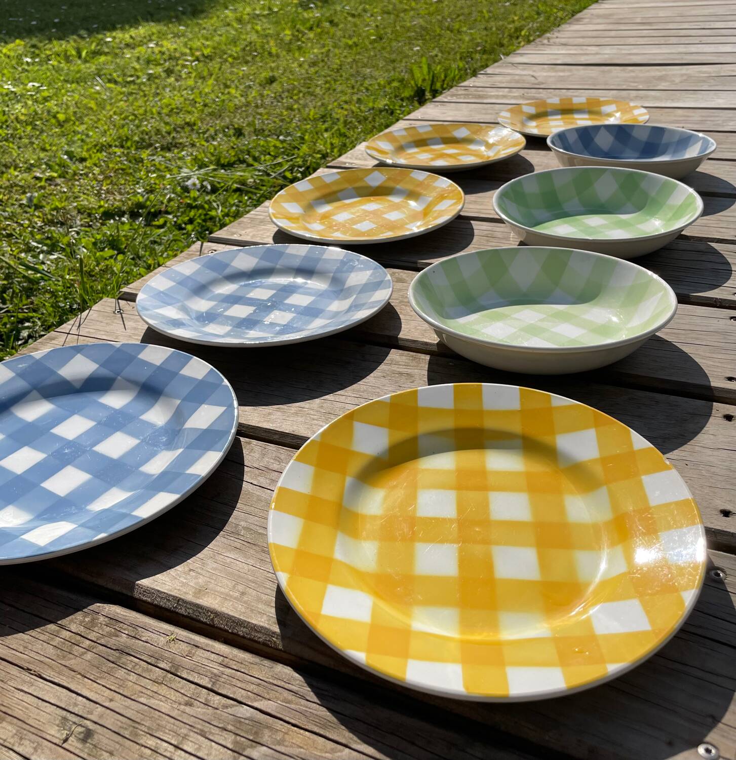 Set of 9 Digoin plates Scottish model