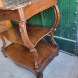 Carved walnut console marble top of the nineteenth century