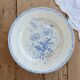 Antique compote dish, ironstone, Jules Vieillard, Bordeaux, blue poppy.