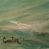 Fishing boat in the Mediterranean, oil by François Gautier