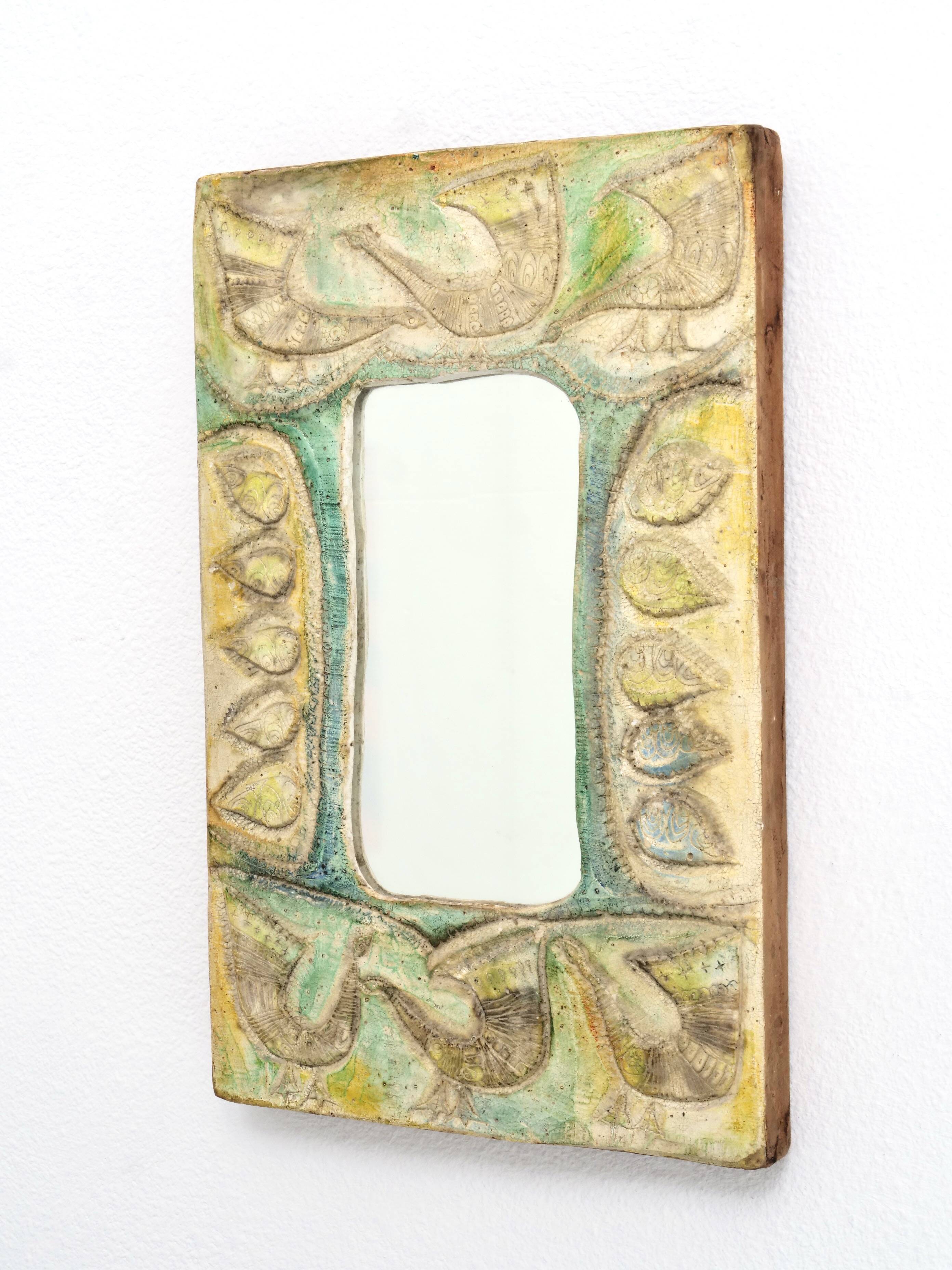 Decorative plaster mirror from the 70s