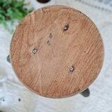 Wood and metal tripod stool