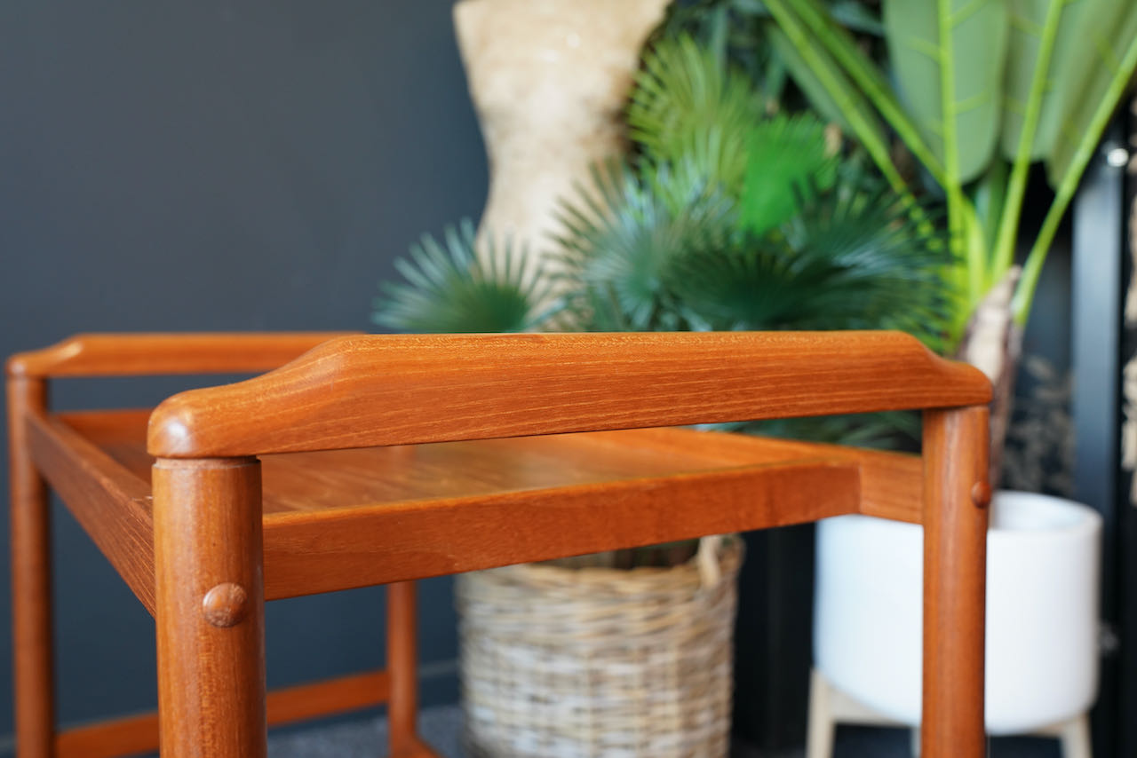 Mid century danish vintage hostess serving drinks trolley in teak
